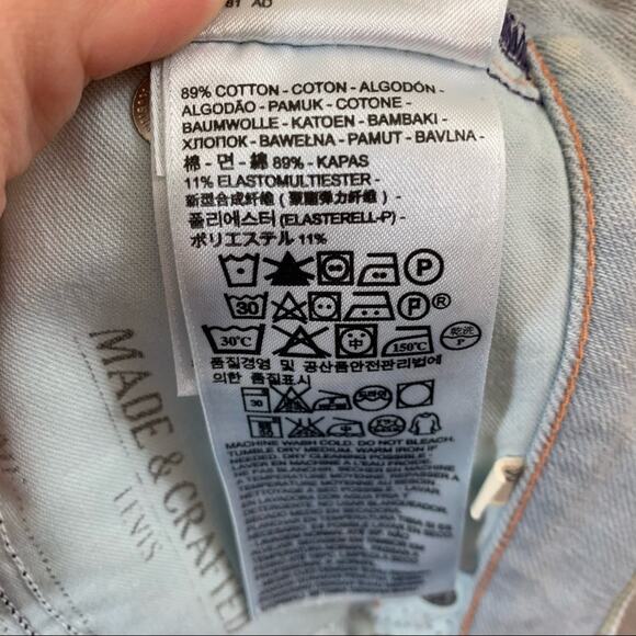 Anthropologie Made & Crafted Levi's Pins Skinny Sun Bleach Jeans - Picture 7 of 10